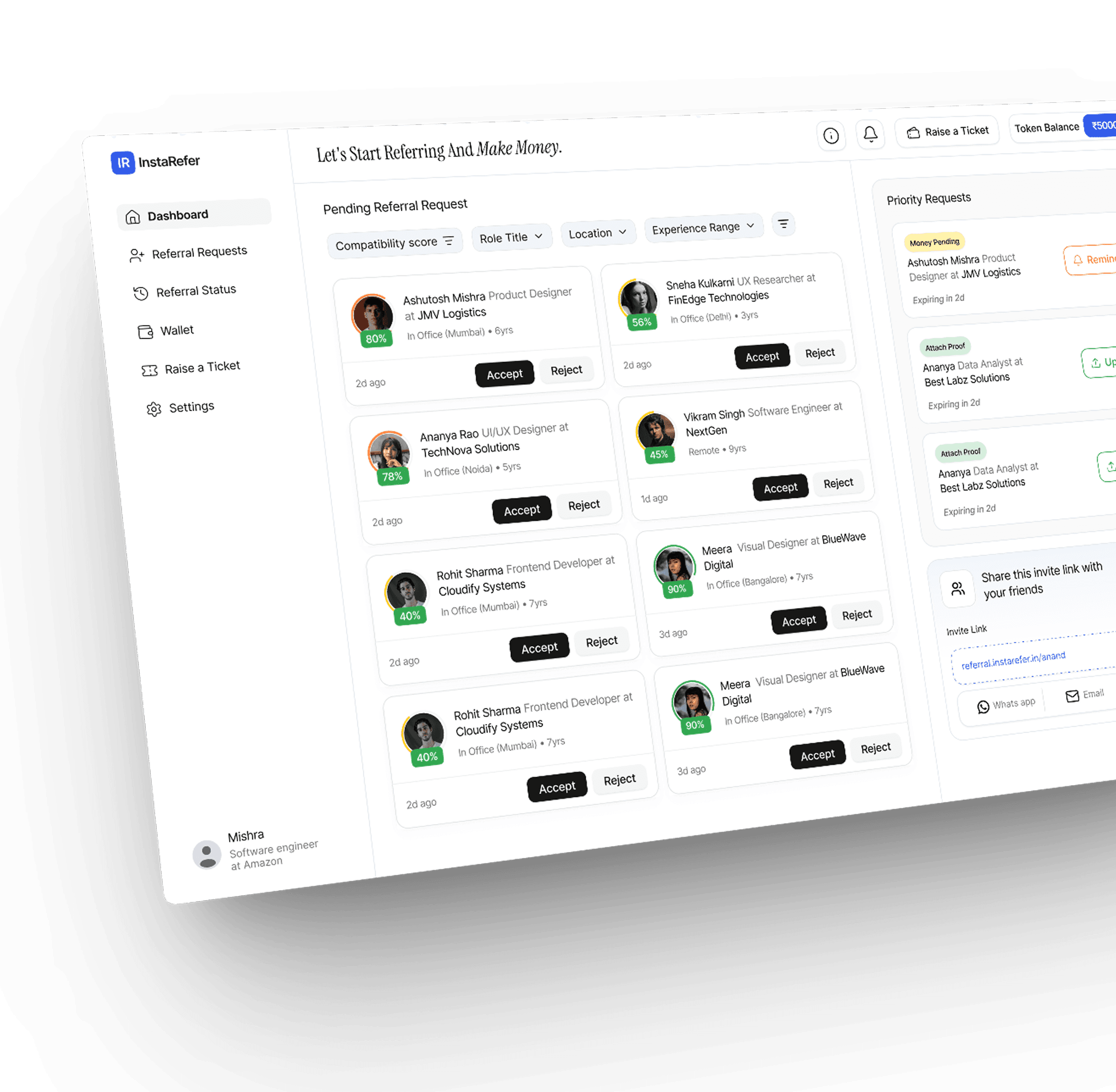 InstaRefer Dashboard