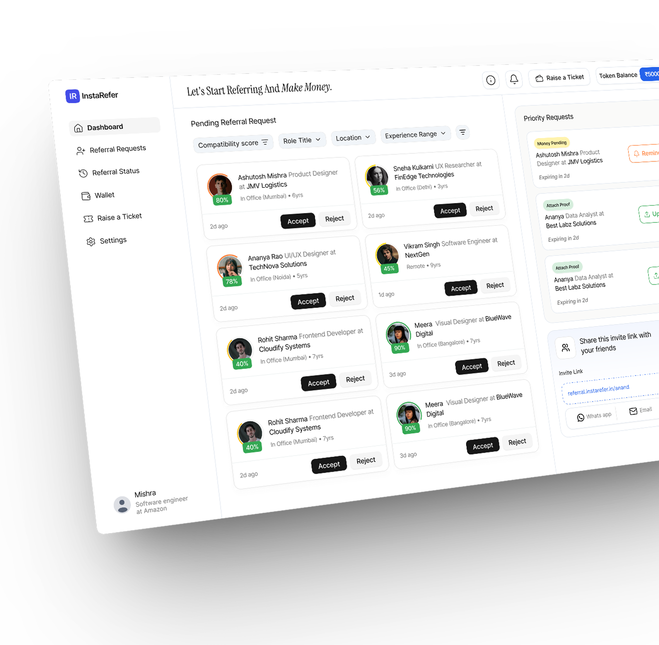 InstaRefer Dashboard